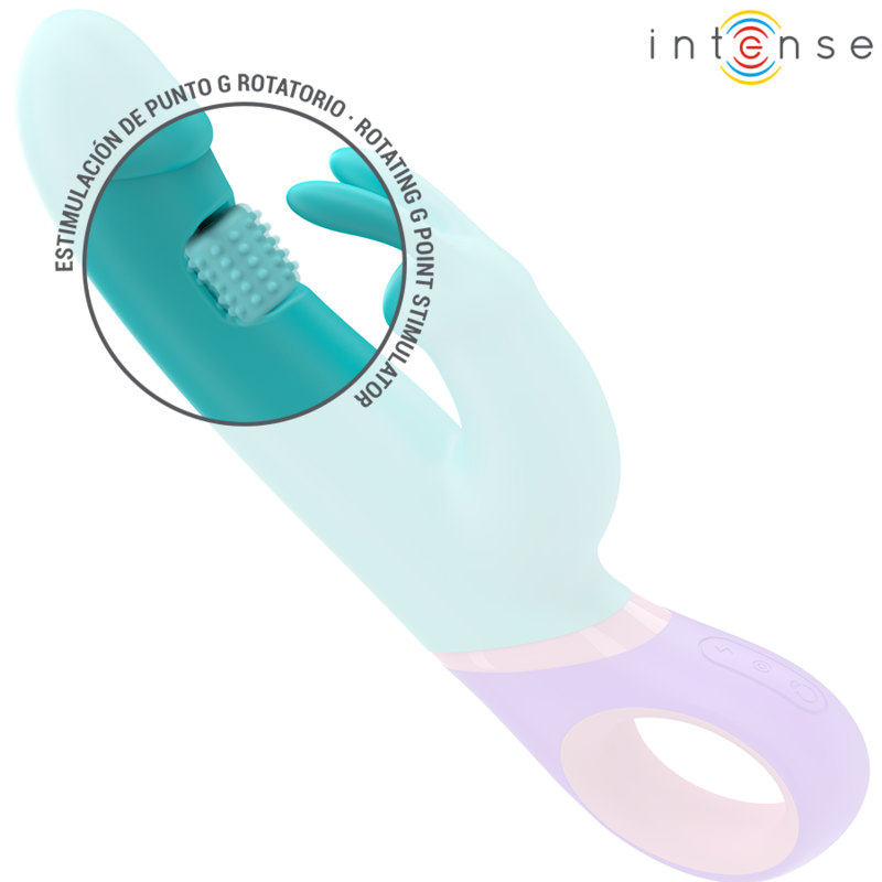Intense Monica – Rabbit-Vibrator mit rotierendem G-Punkt-Stimulator in Blau