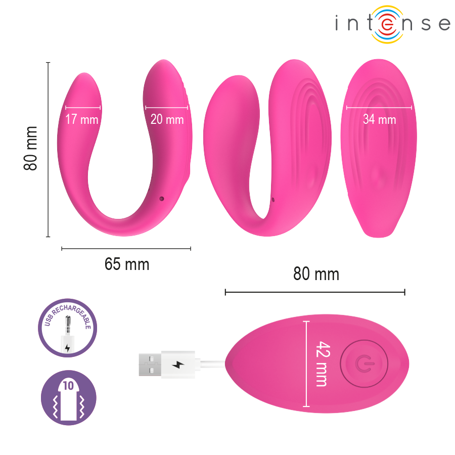 Intense Nora – Vibrierender Klammer-Stimulator in Rosa