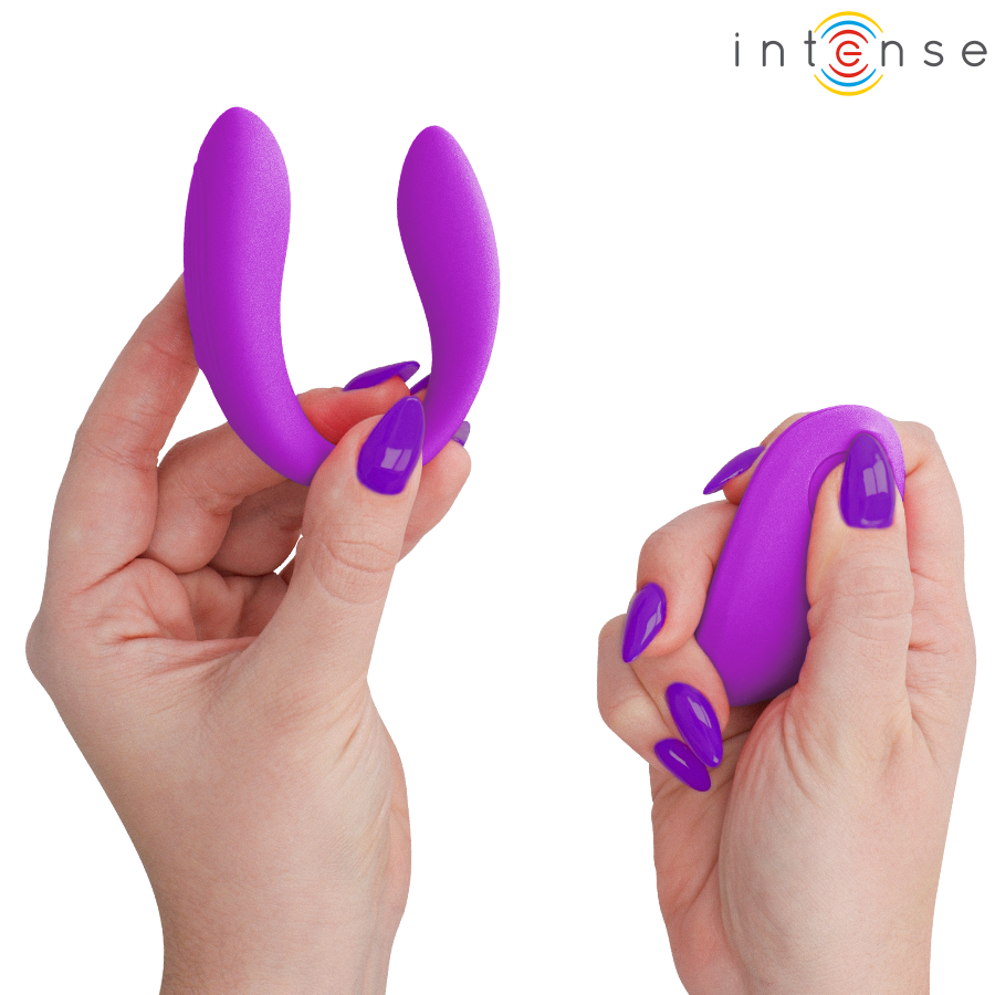 Vibrador para parejas Intense Nora violeta con forma de pinza