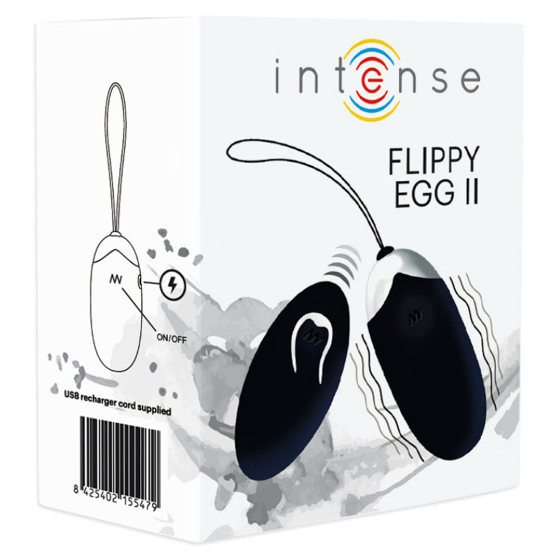 Intense — Oeuf vibrant flippy ii avec télécommande noir