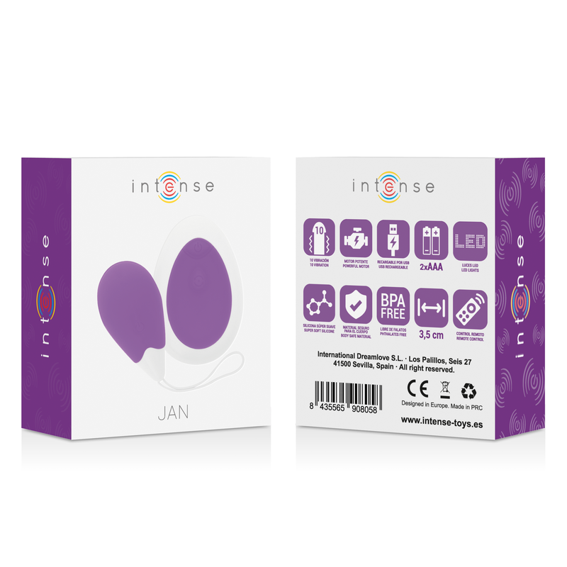 Intense — Huevo vibrador Jan con mando, lila