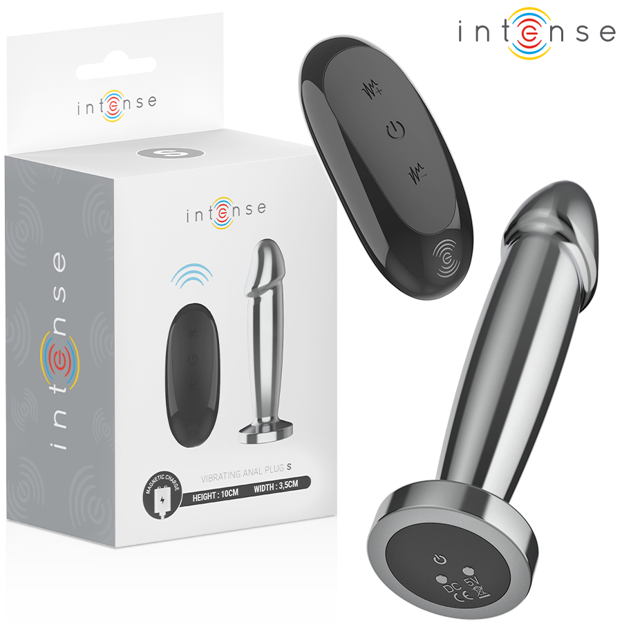 Intense — Plug anal 10 vibrations gode métallique avec télécommande s