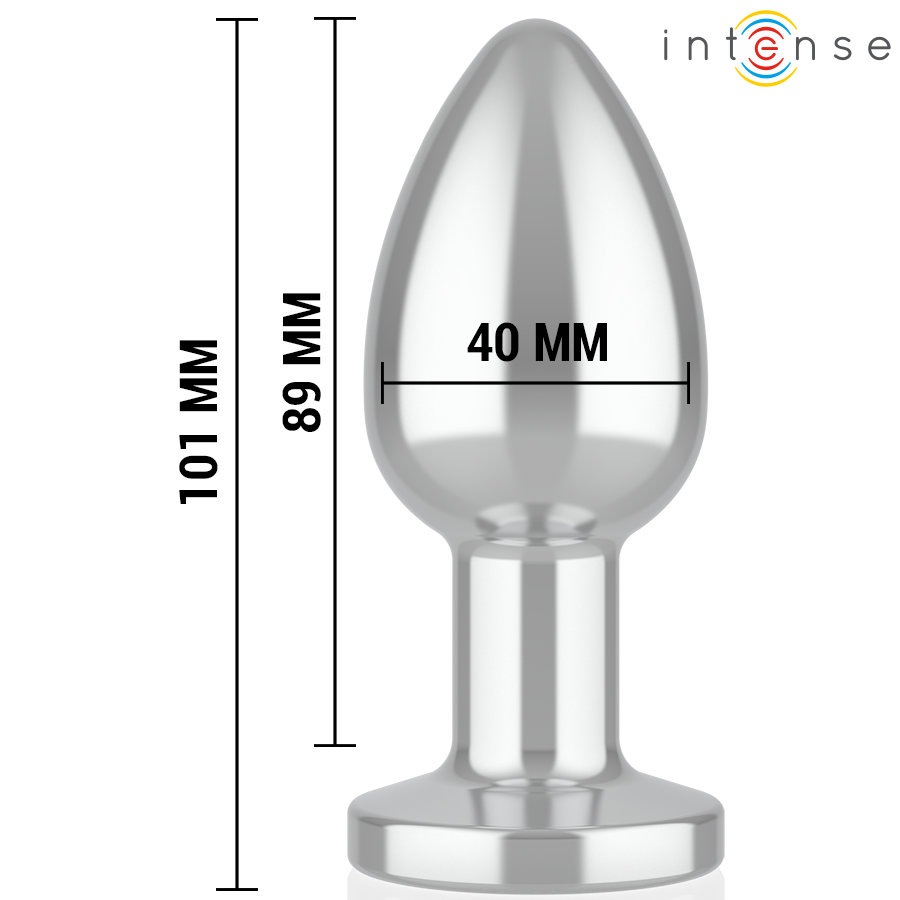 Intense, plug anal vibrador de aluminio talla L con mando a distancia