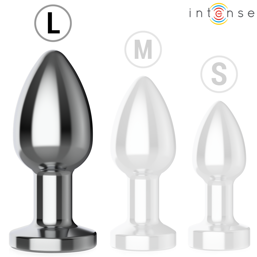 Intense, plug anal vibrador de aluminio talla L con mando a distancia