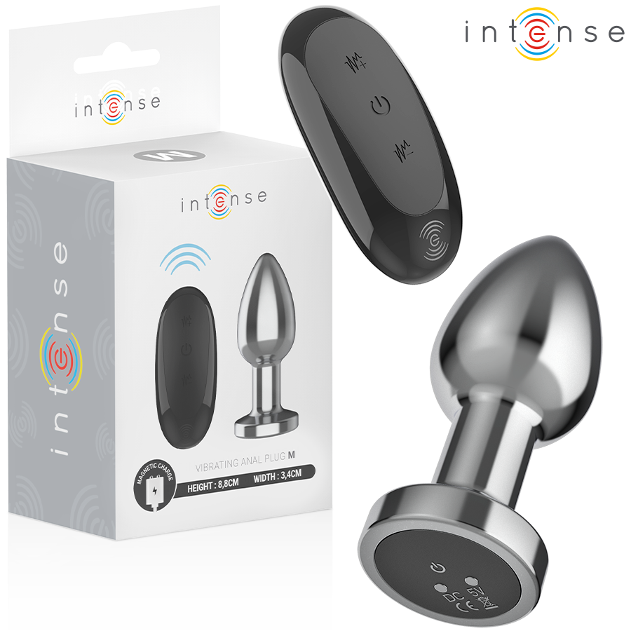 Intense — Plug anal 10 vibrations métal avec télécommande m