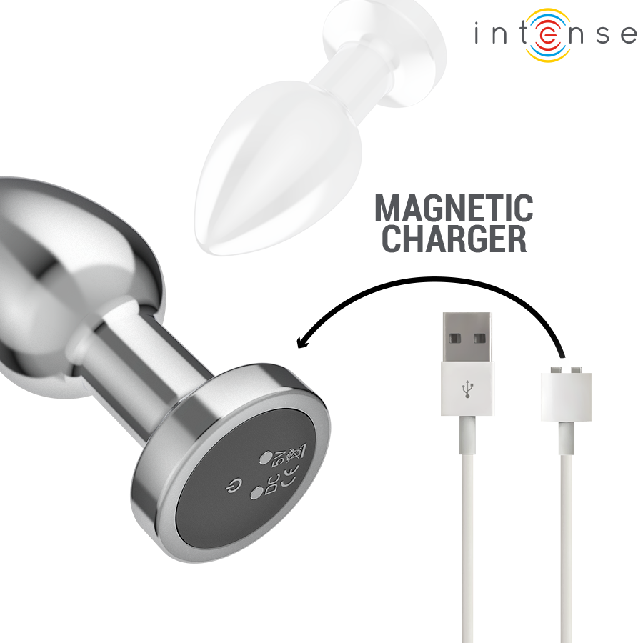 Intense — Plug anal 10 vibrations métal avec télécommande m