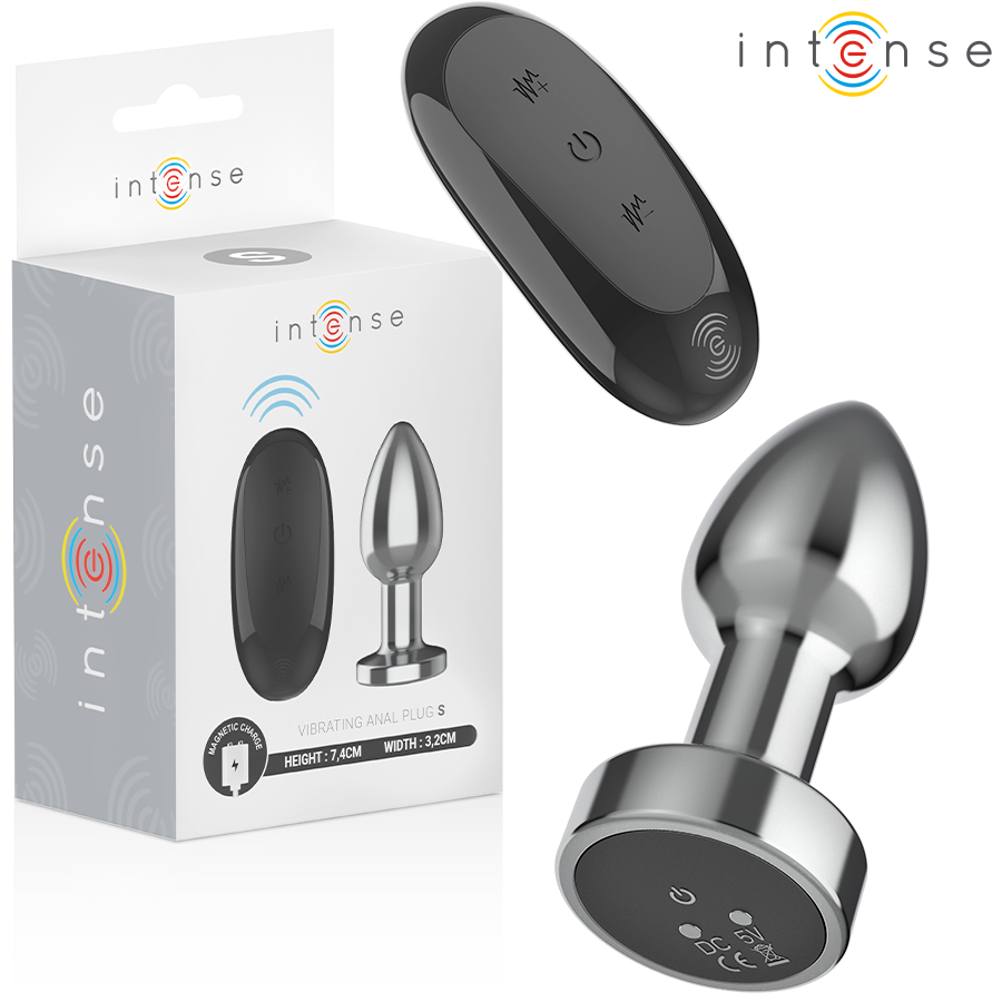 Intense — Plug anal 10 vibrations métal avec télécommande s