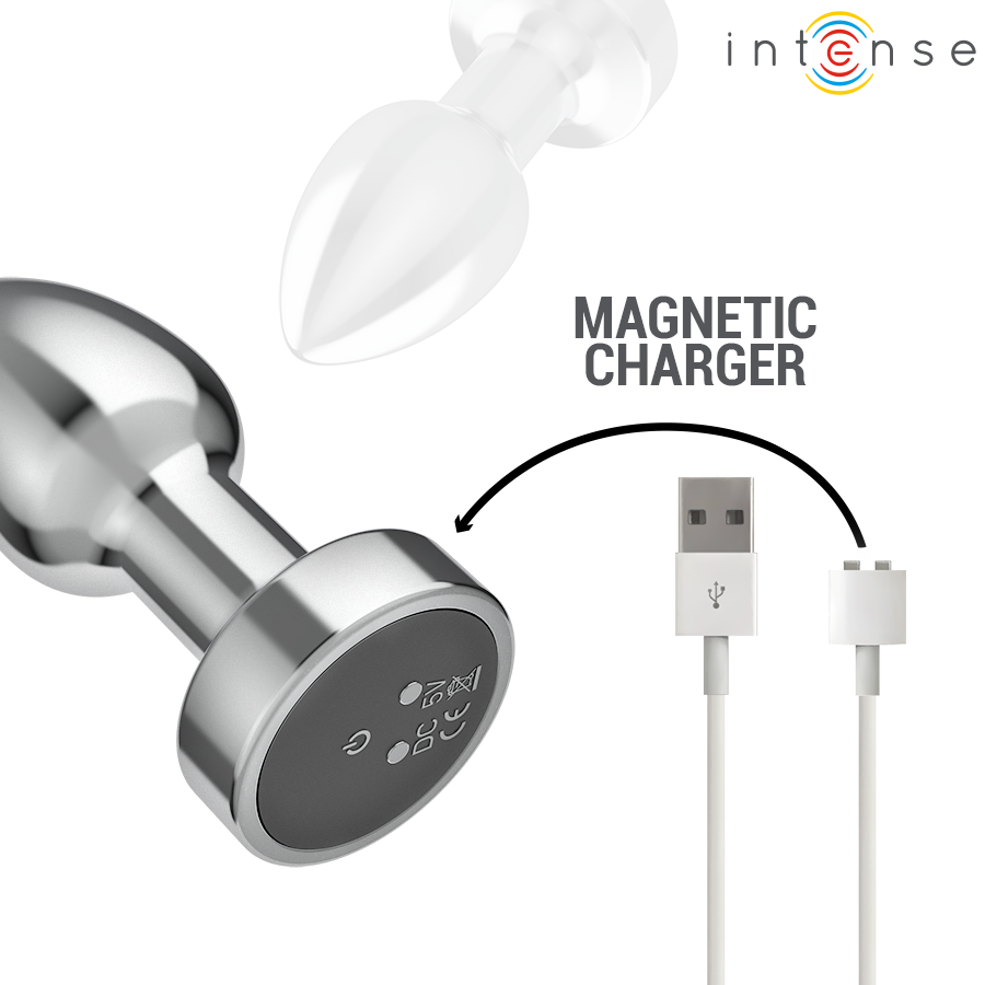 Intense — Plug anal 10 vibrations métal avec télécommande s