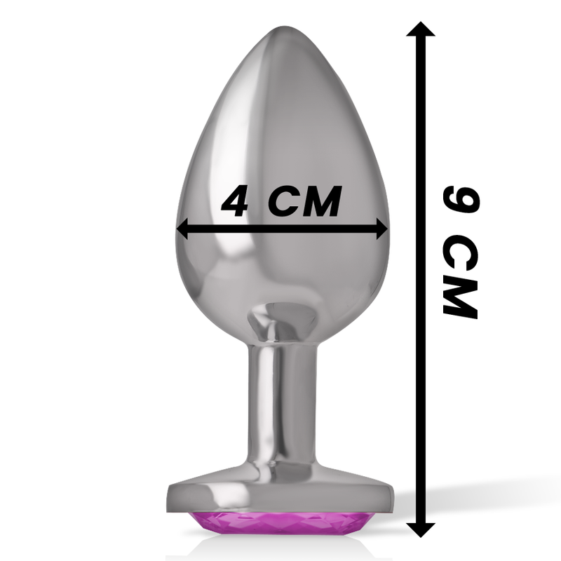 Intense Anal Toys – Analplug aus Metall mit Herz-Schmuckstein, S bis L – Schmuckstein Rosa – Größe L
