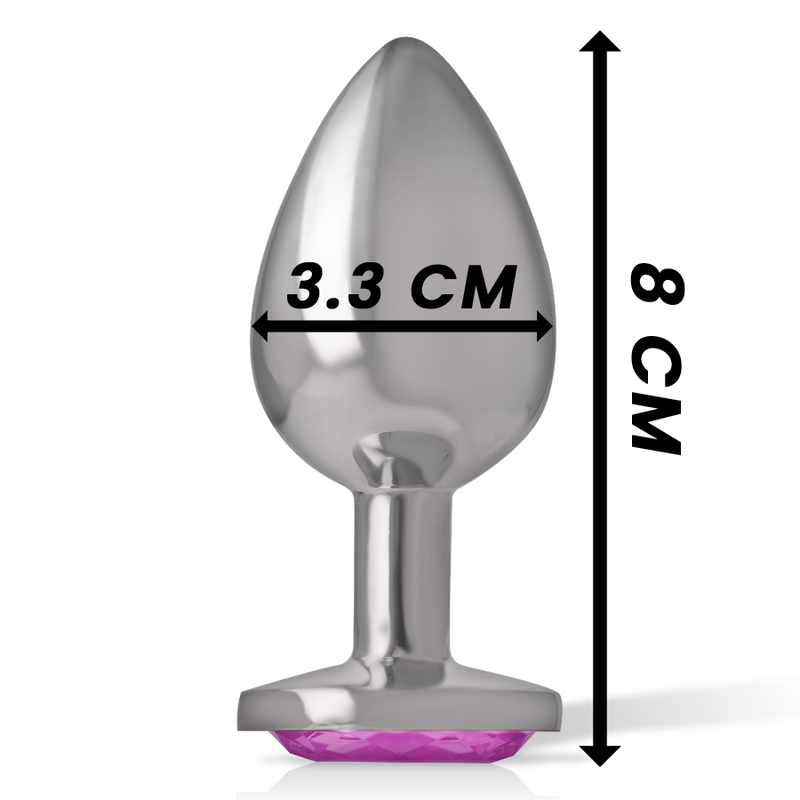 Intense Anal Toys – Analplug aus Metall mit Herz-Schmuckstein, S bis L – Schmuckstein Rosa – Größe M