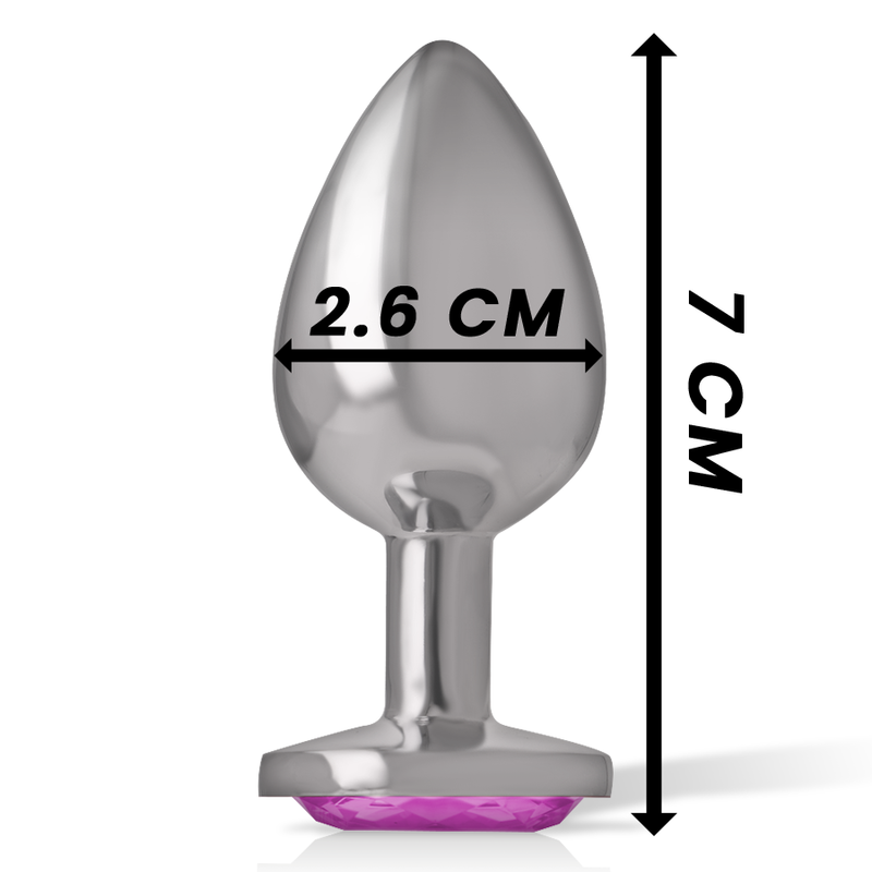 Intense Anal Toys – Analplug aus Metall mit Herz-Schmuckstein, S bis L – Schmuckstein Rosa – Größe S