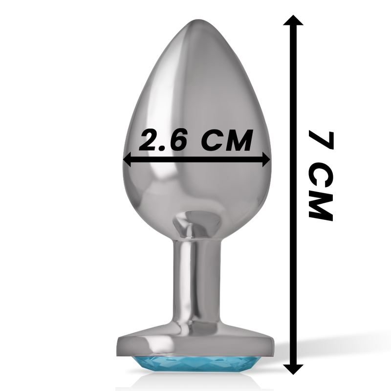 Intense Anal Toys – Analplug aus Metall mit Herz-Schmuckstein, S bis L – Schmuckstein Blau – Größe S