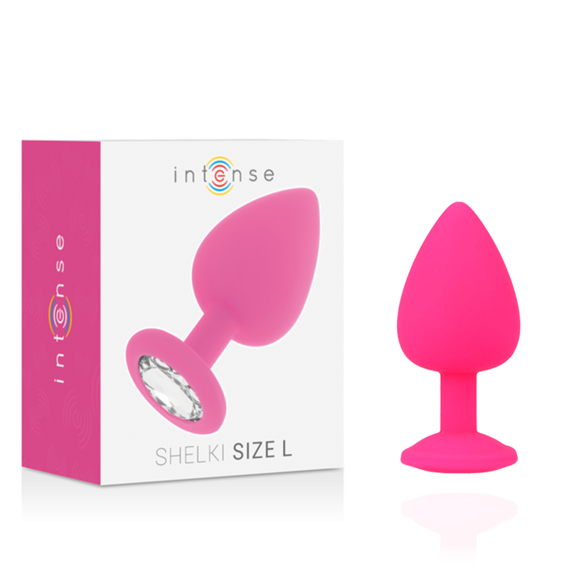 Intense Anal Toys Shelki – Plug anale in silicone con gioiello – Fucsia – Taglia L