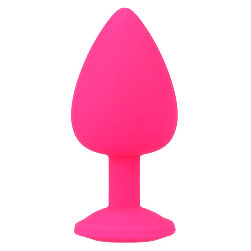 Intense Anal Toys Shelki – Plug anale in silicone con gioiello – Fucsia – Taglia L