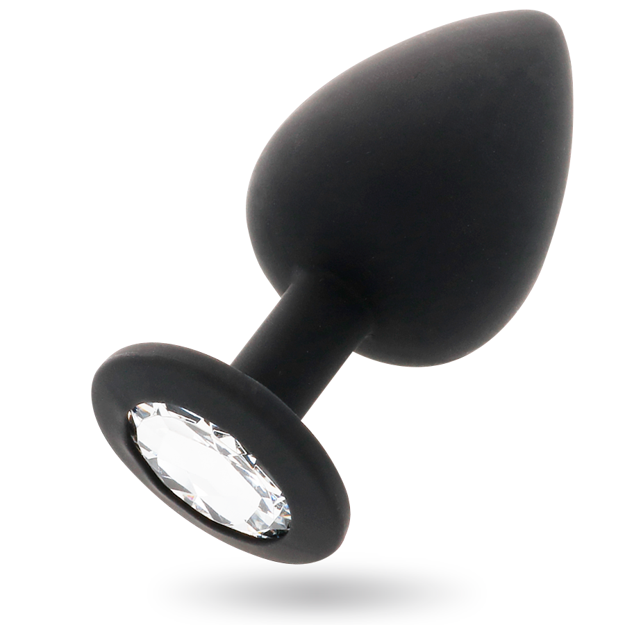Intense Anal Toys Shelki – Plug anale in silicone con gioiello – Nero – Taglia L