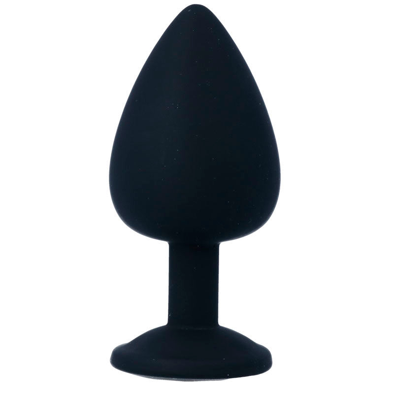 Intense Anal Toys Shelki – Plug anale in silicone con gioiello – Nero – Taglia L