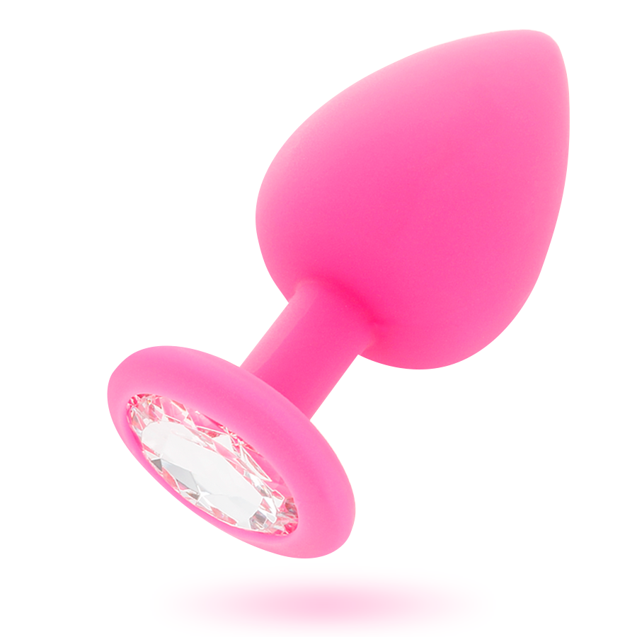 Intense Anal Toys Shelki – Plug anale in silicone con gioiello – Fucsia – Taglia M