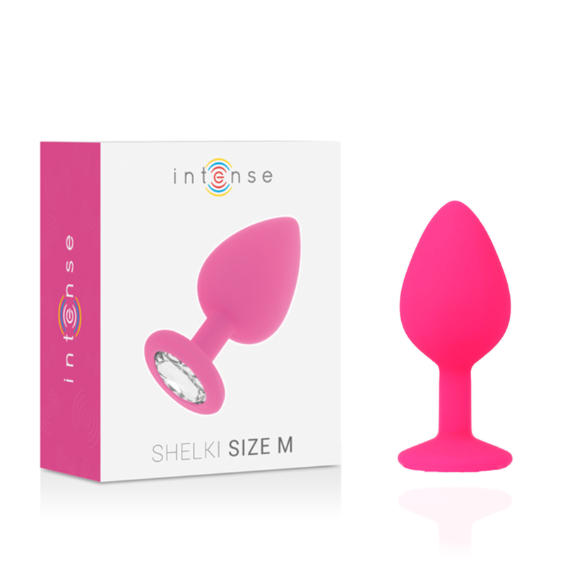 Intense Anal Toys Shelki – Plug anale in silicone con gioiello – Fucsia – Taglia M
