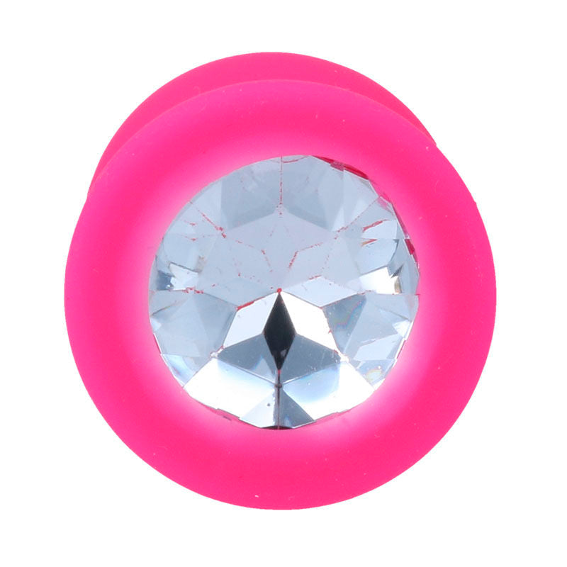 Intense Anal Toys Shelki – Plug anale in silicone con gioiello – Fucsia – Taglia M