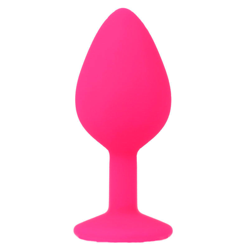 Intense Anal Toys Shelki – Plug anale in silicone con gioiello – Fucsia – Taglia M