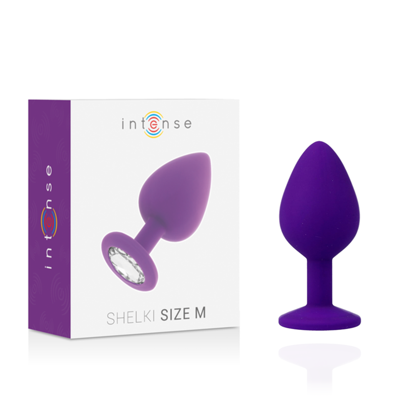 Intense Anal Toys Shelki – Plug anale in silicone con gioiello – Lilla – Taglia M