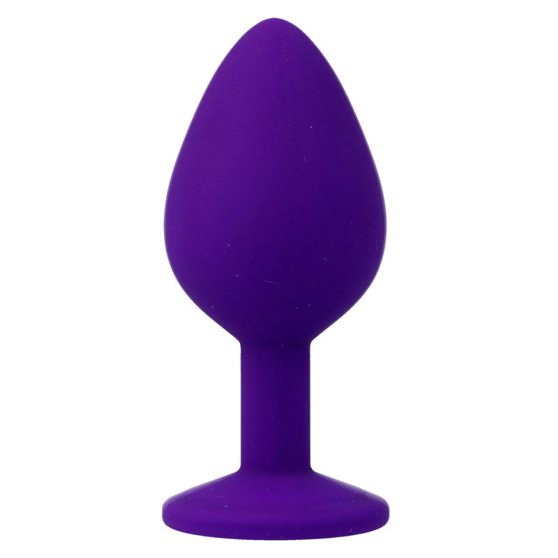 Intense Anal Toys Shelki – Plug anale in silicone con gioiello – Lilla – Taglia M