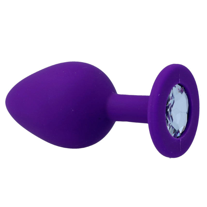 Intense Anal Toys Shelki – Plug anale in silicone con gioiello – Lilla – Taglia M