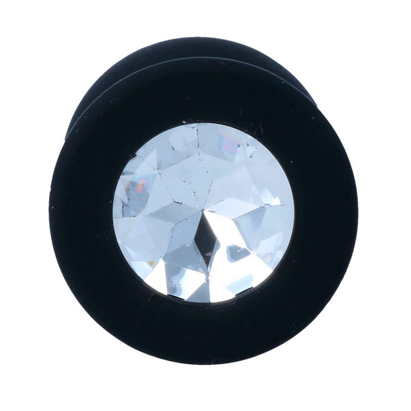 Intense Anal Toys Shelki – Plug anale in silicone con gioiello – Nero – Taglia M