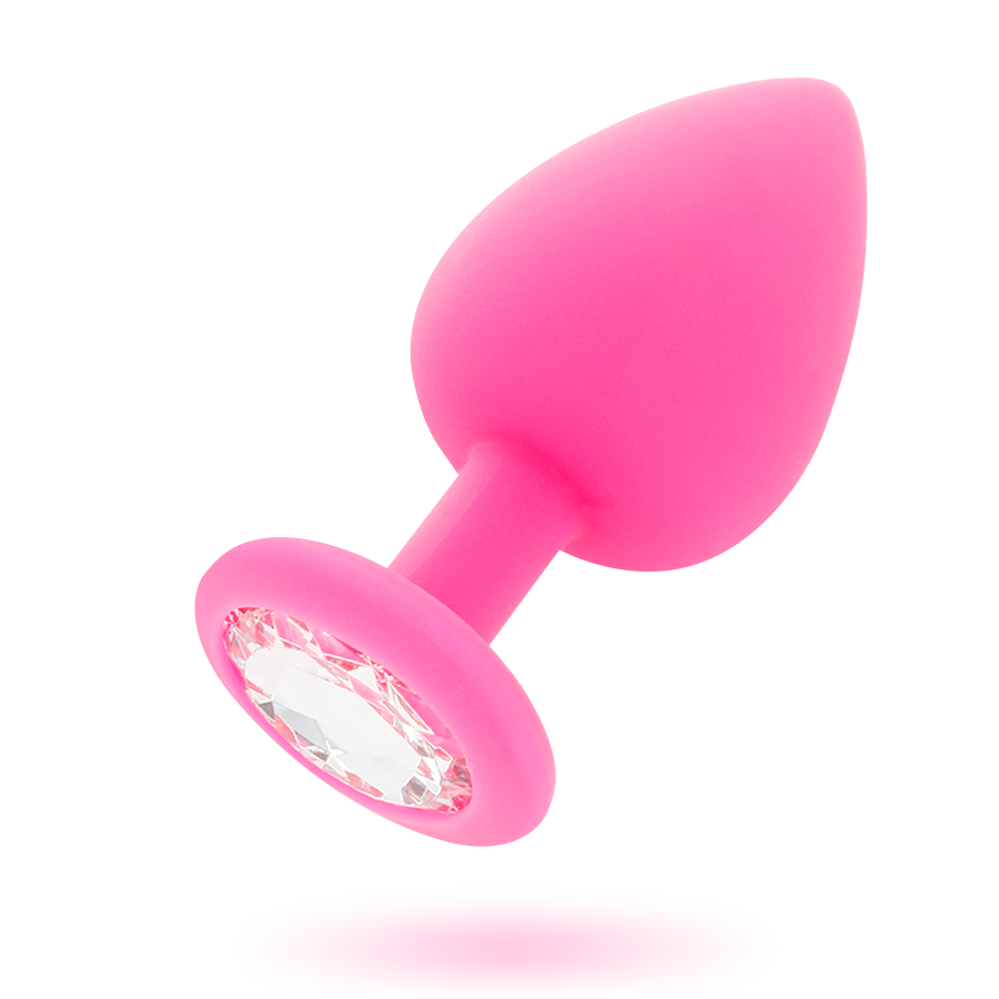 Intense Anal Toys Shelki – Plug anale in silicone con gioiello – Fucsia – Taglia S