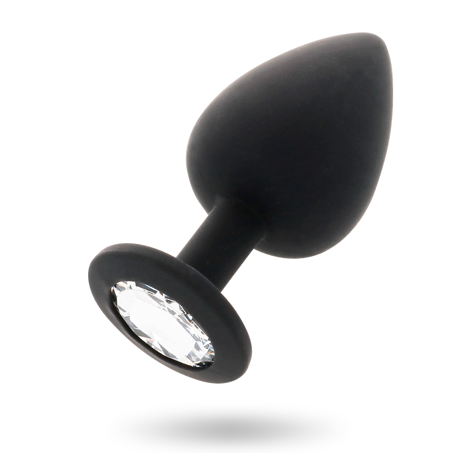 Intense Anal Toys Shelki – Plug anale in silicone con gioiello – Nero – Taglia S