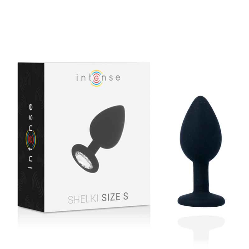 Intense Anal Toys Shelki – Plug anale in silicone con gioiello – Nero – Taglia S