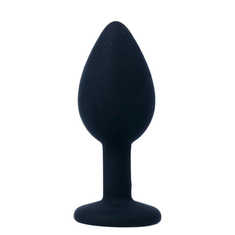Intense Anal Toys Shelki – Plug anale in silicone con gioiello – Nero – Taglia S