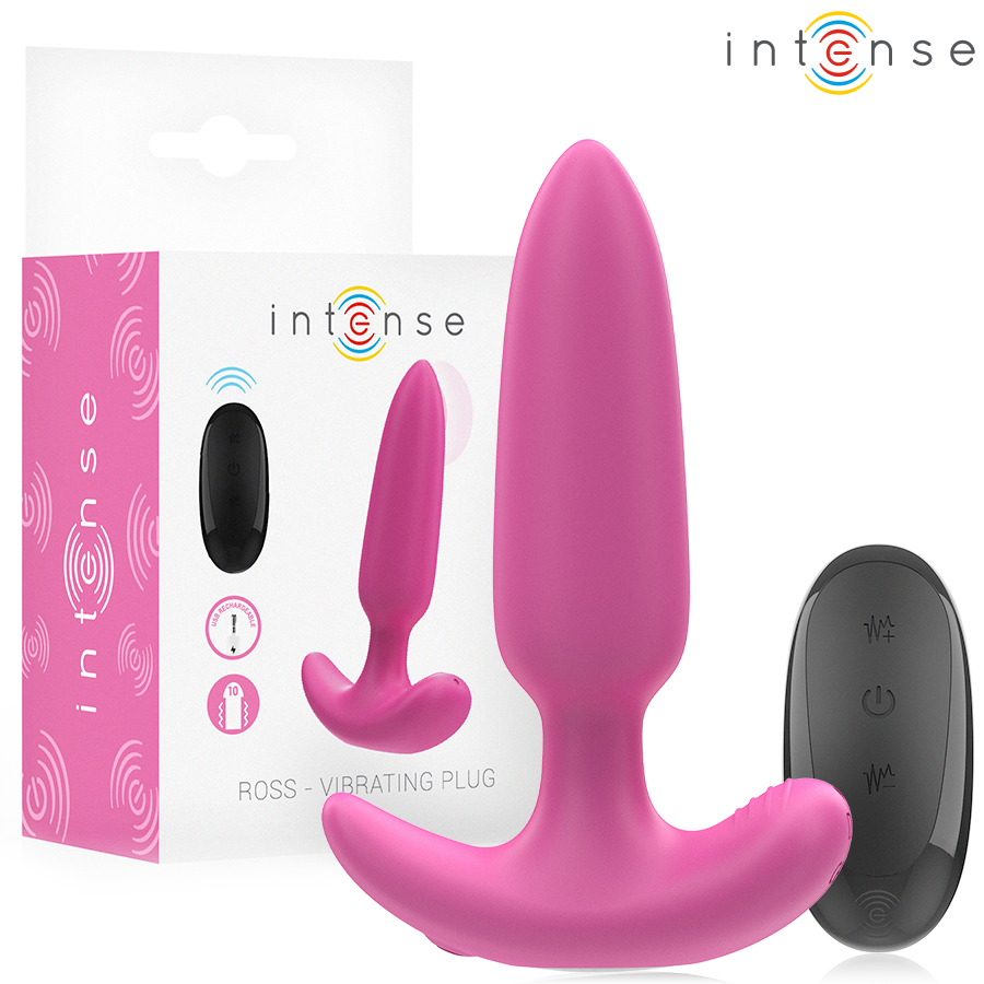 Intense — Ross anal plug 10 vibrations rose télécommande