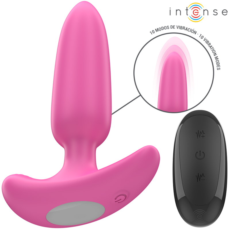 Intense — Ross anal plug 10 vibrations rose télécommande
