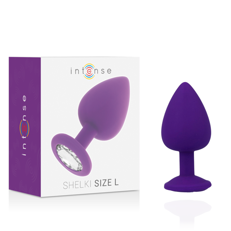 Intense Anal Toys Shelki – Plug anale in silicone con gioiello – Lilla – Taglia L