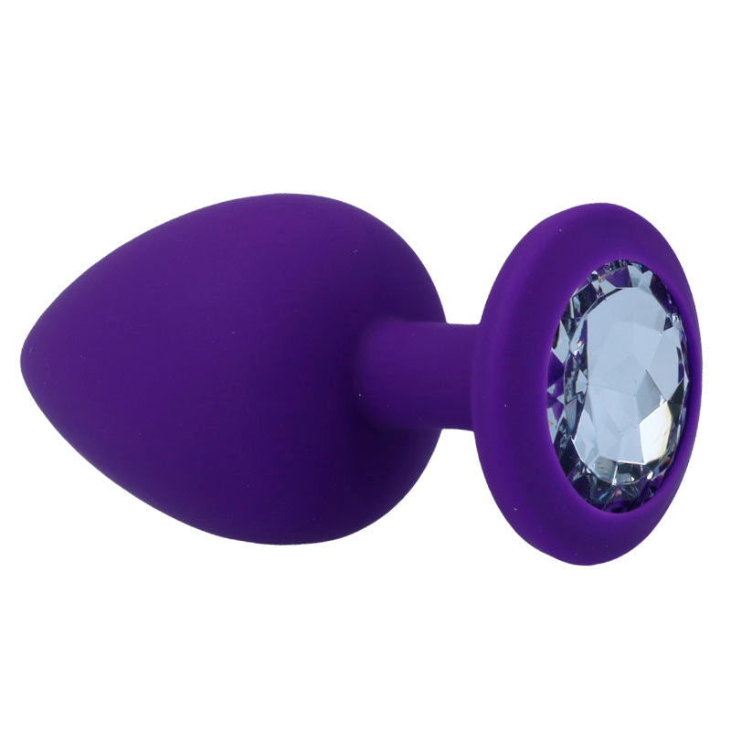 Intense Anal Toys Shelki – Plug anale in silicone con gioiello – Lilla – Taglia L