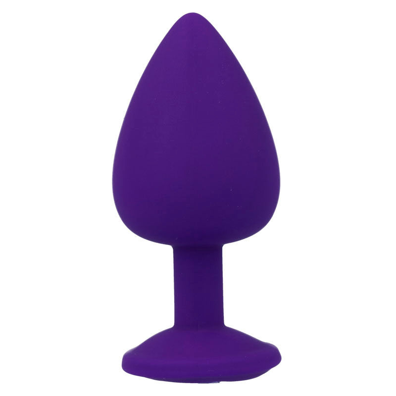 Intense Anal Toys Shelki – Plug anale in silicone con gioiello – Lilla – Taglia L