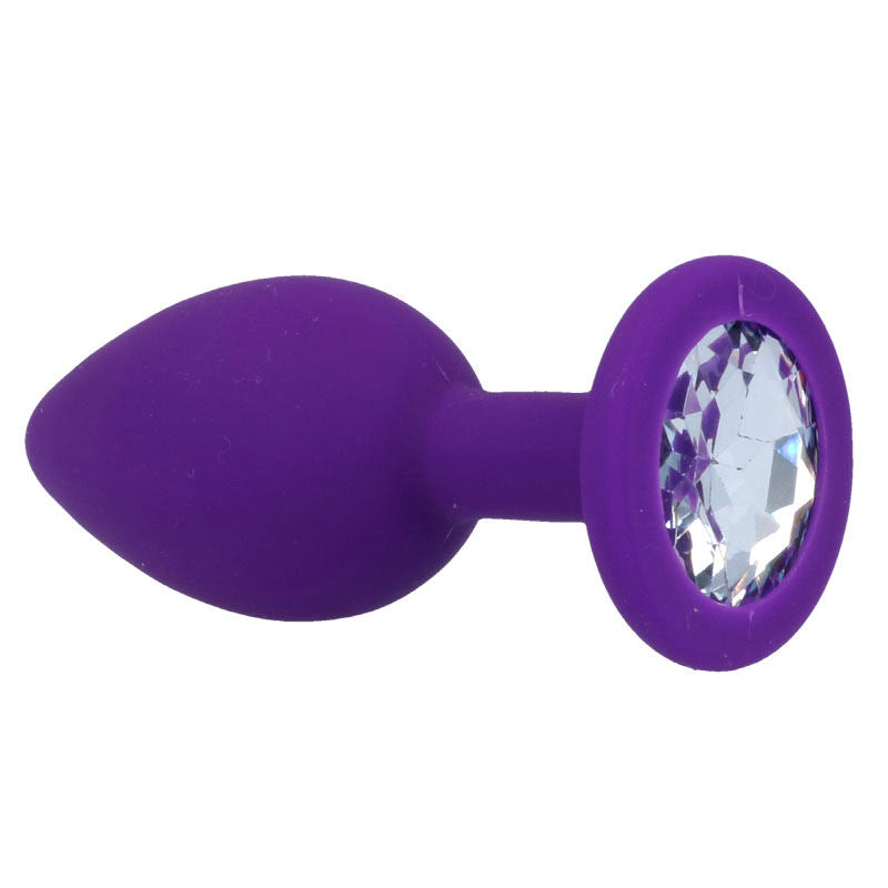 Intense Anal Toys Shelki – Plug anale in silicone con gioiello – Lilla – Taglia S