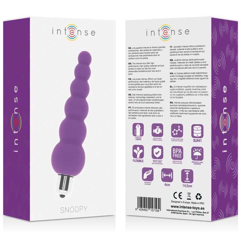 Intense Snoopy – Analvibrator aus Silikon mit 7 Stufen in Flieder