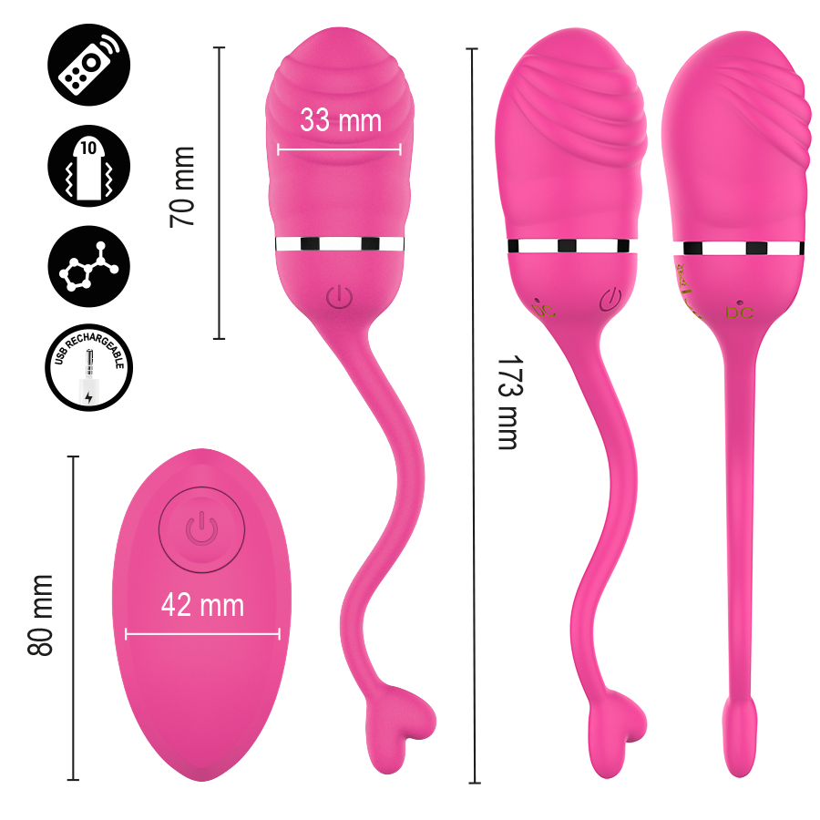 Huevo vibrador Intense Sookie rosa con mando a distancia