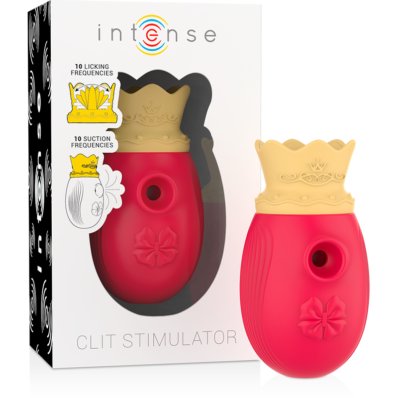 Succhia clitoride Intense con 10 modalità di aspirazione e di movimento di lingua, rosso