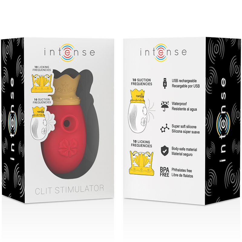 Succhia clitoride Intense con 10 modalità di aspirazione e di movimento di lingua, rosso