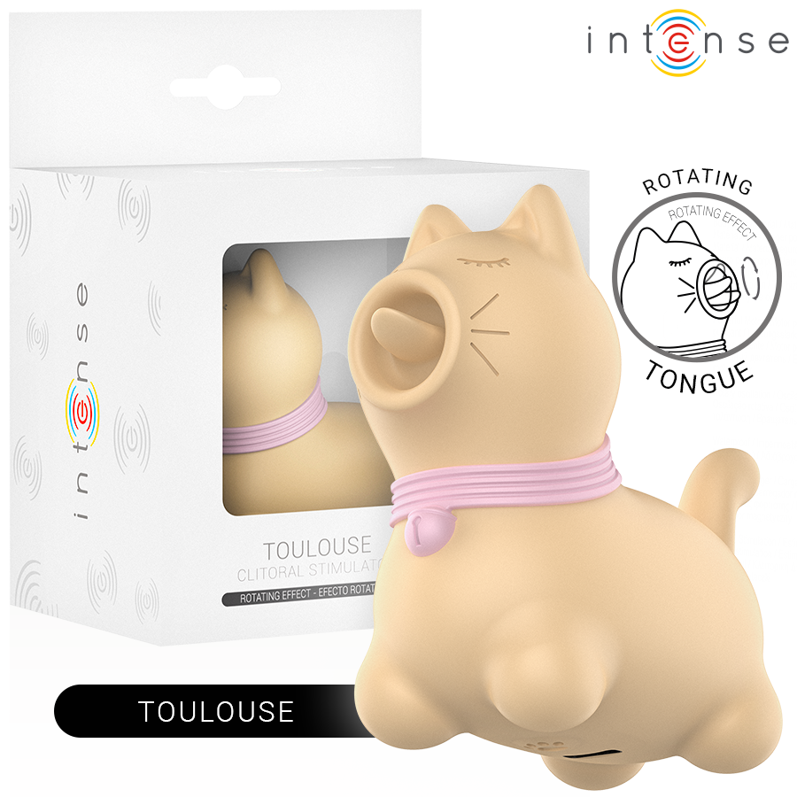 Intense — Toulouse, estimulador con lengua giratoria de 360º amarillo