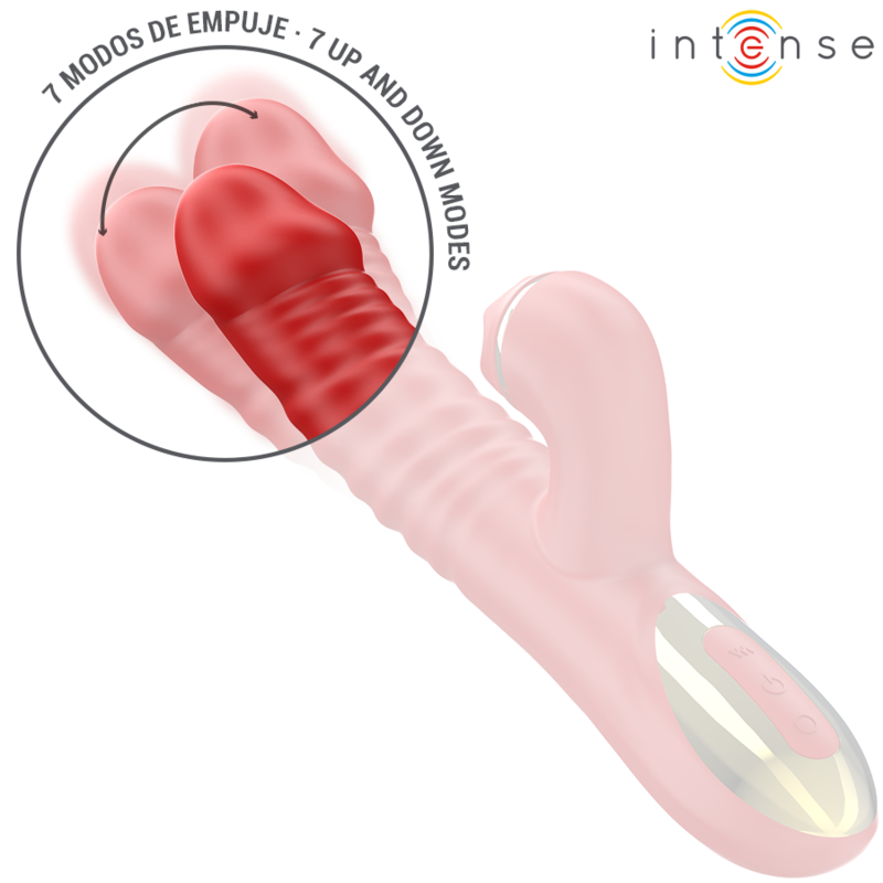 Vibratore Intense Thalia rosso con vibrazione, spinta e picchiettio
