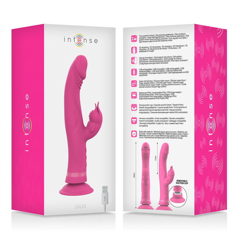 Intense Julio – Vibrador rabbit de tres motores con ventosa