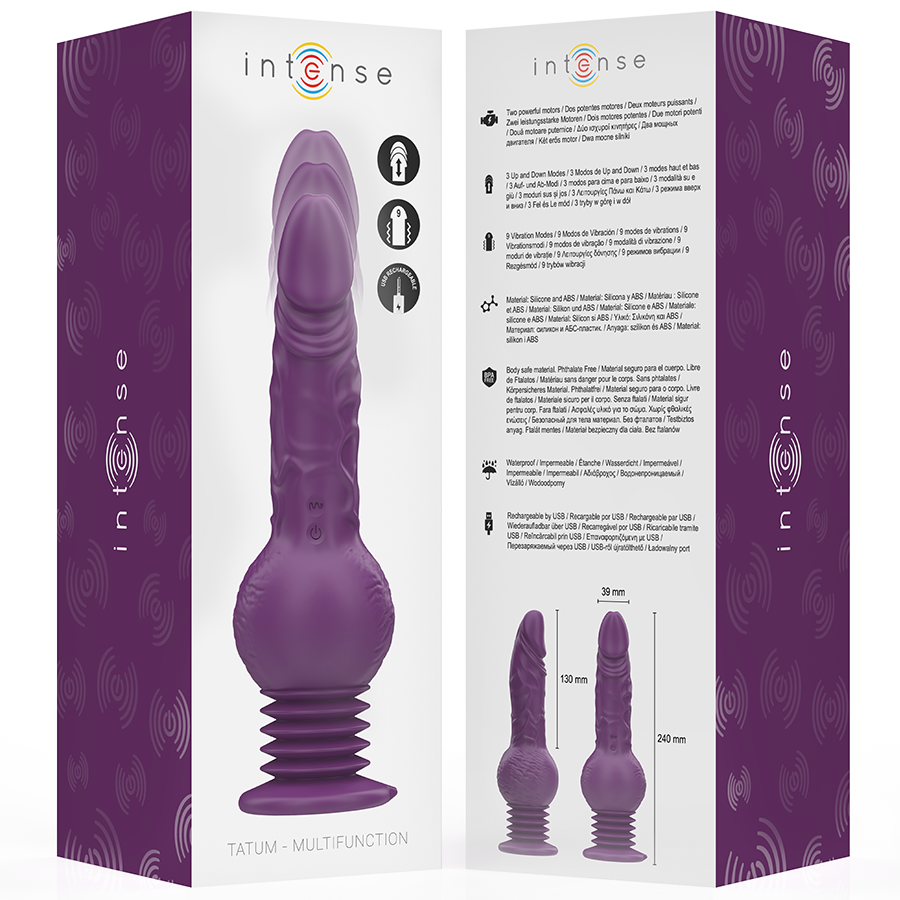 Intense Tatum – Multifunktionsvibrator mit Auf-und-ab-Bewegung, 24 cm, Lila