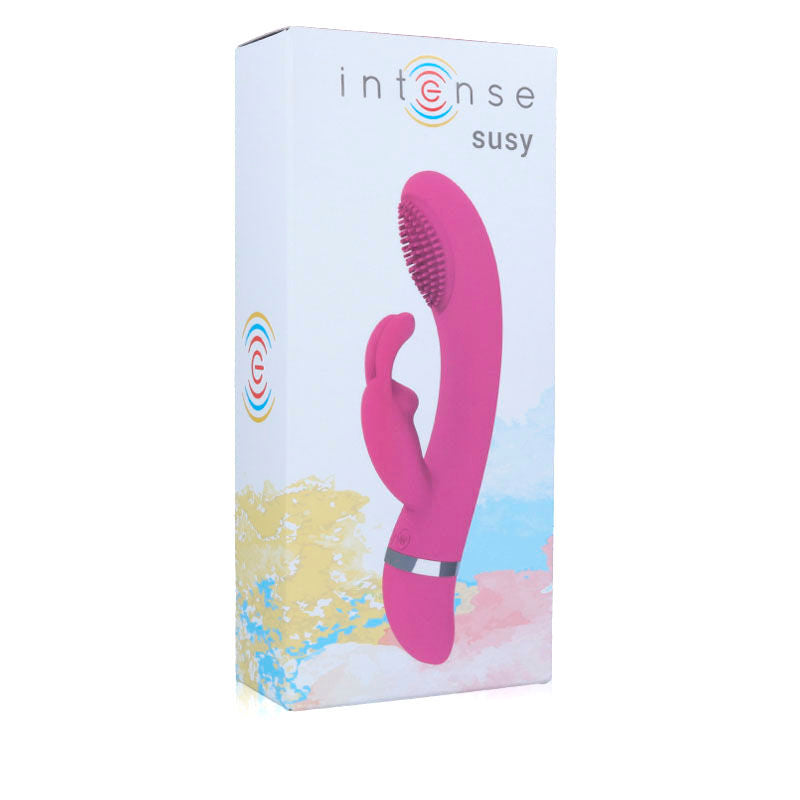 Intense Susy, vibrador rabbit rosa con función dedo