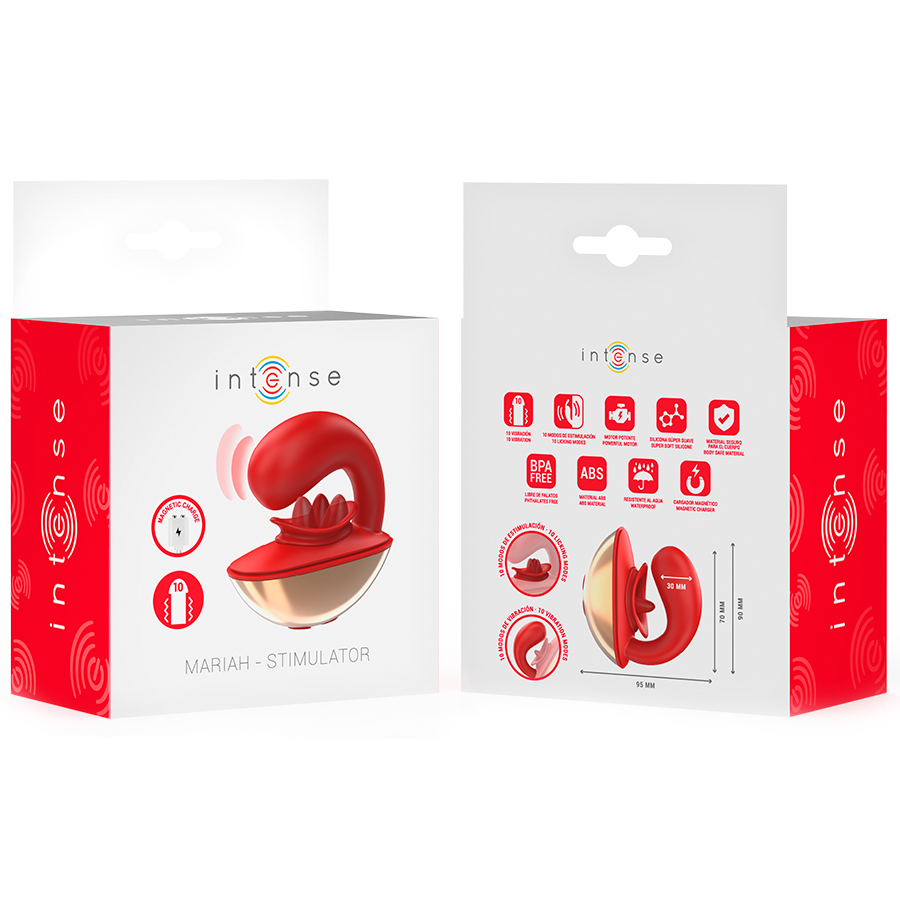 Intense Mariah – Vibrator in U-Form mit 10 Vibrationsmodi in Rot