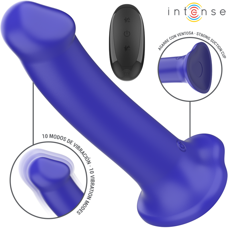 Intense Victoria, vibrador azul oscuro con ventosa y mando a distancia