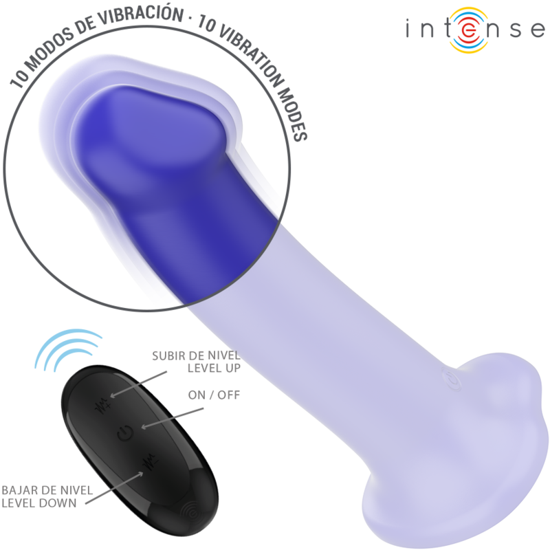 Intense Victoria, vibrador azul oscuro con ventosa y mando a distancia